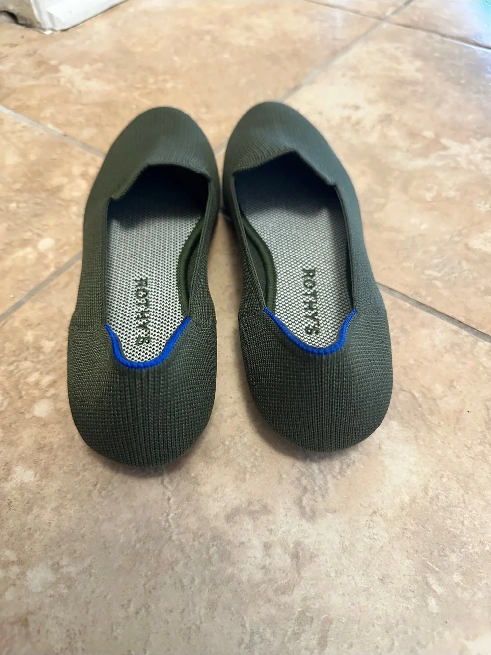 Rothy's Olive Green Knit Loafers *like new *